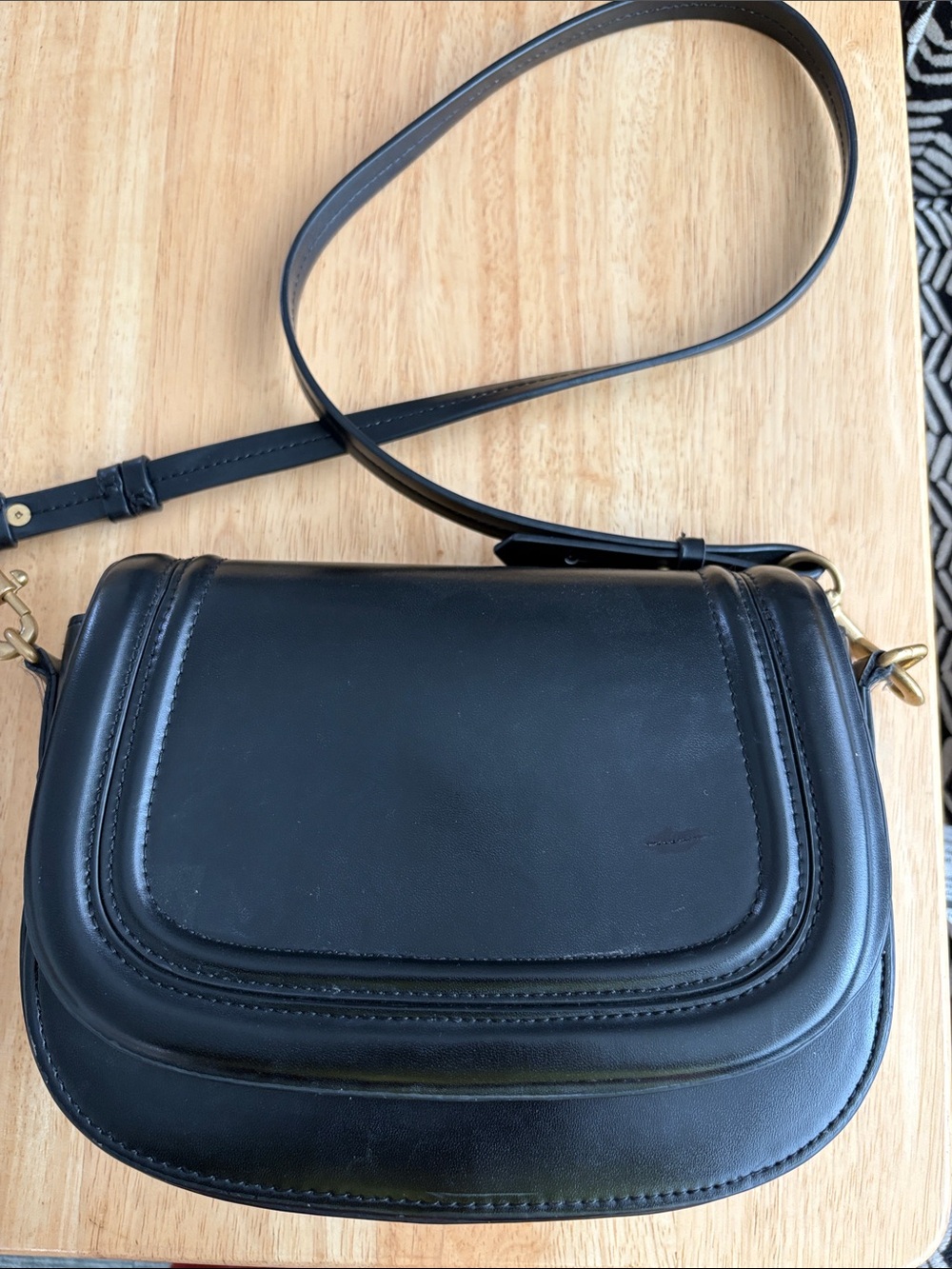 ZARA Classic Black Leather Crossbody Bag